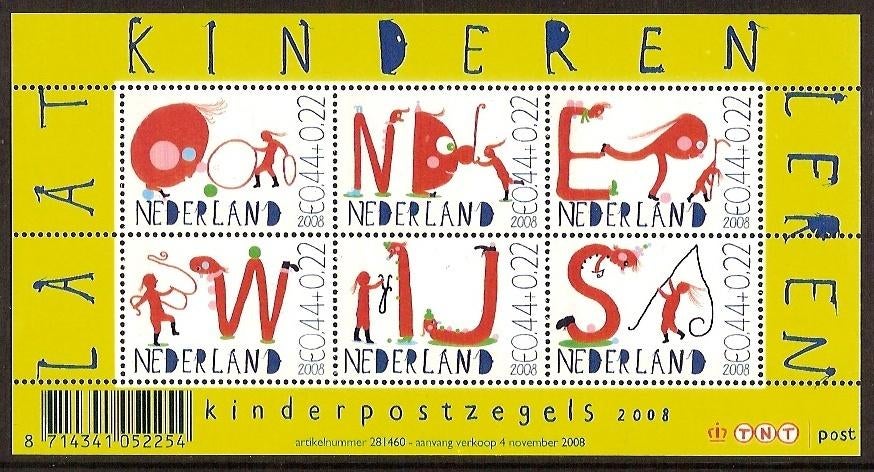 Nederland NVPH nr 2608 postfris Kinderpostzegels 2008, Postzegels en Munten, Ophalen of Verzenden, Na 1940, Postfris