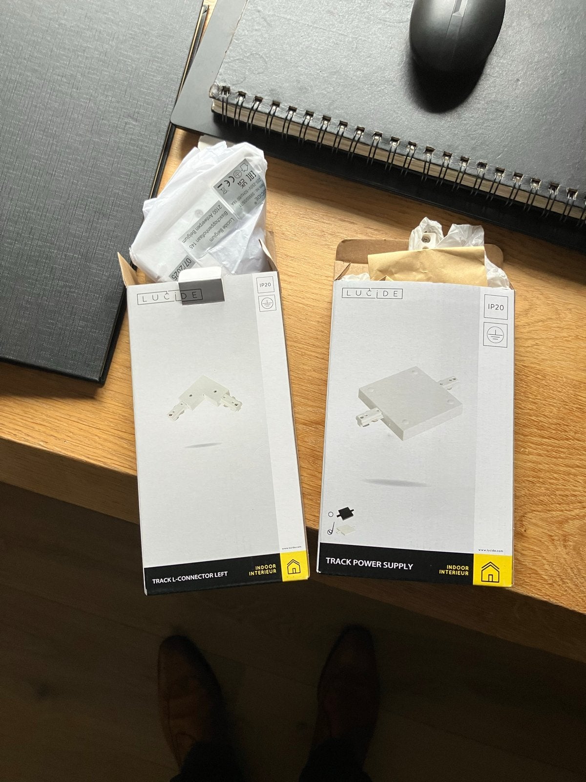 Lucide Track Power Supply & L-Connector Links Wit, Ophalen of Verzenden, Nieuw, Wit, Lucide