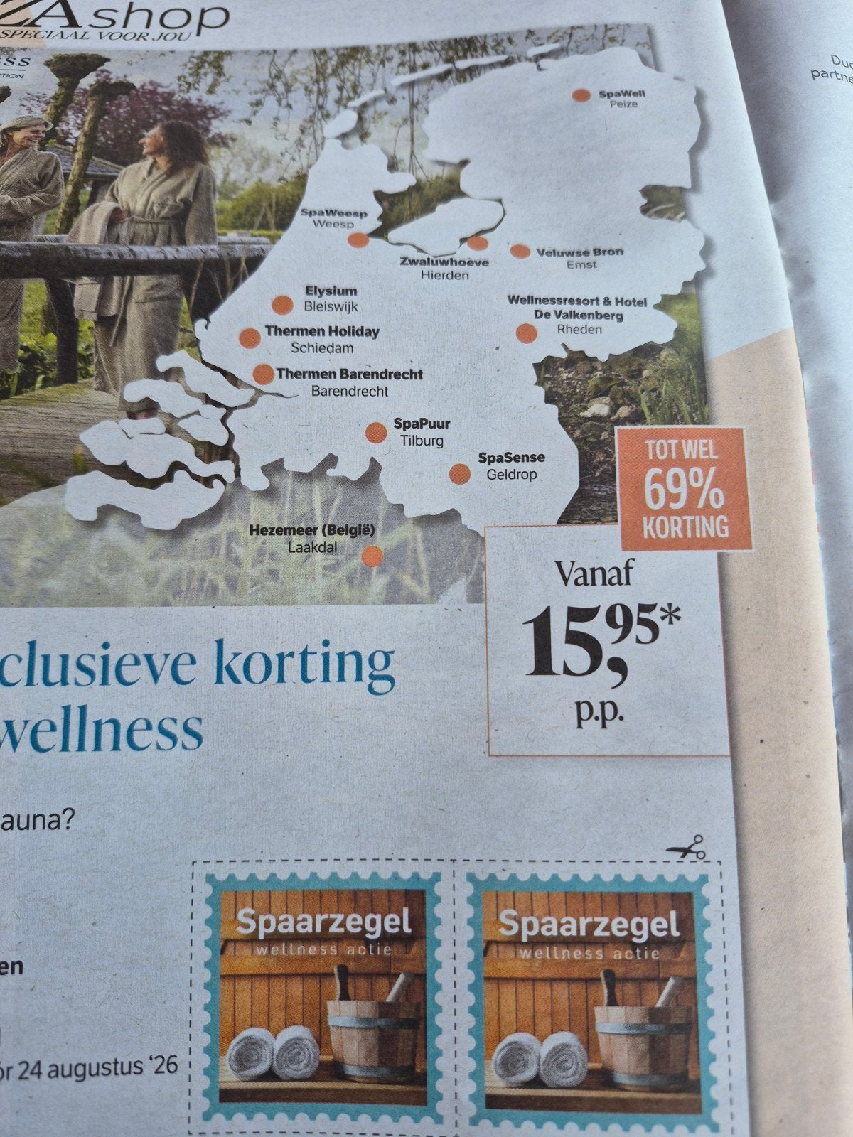 19 spaarzegels v saunakorting, Ophalen of Verzenden