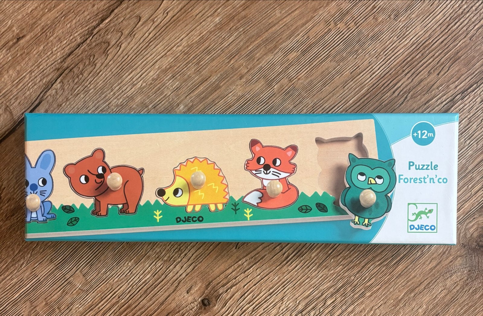 Djeco Forest'n'co Houten Dierenpuzzel (+12m), Gebruikt, Ophalen of Verzenden, Van hout, Minder dan 10 stukjes