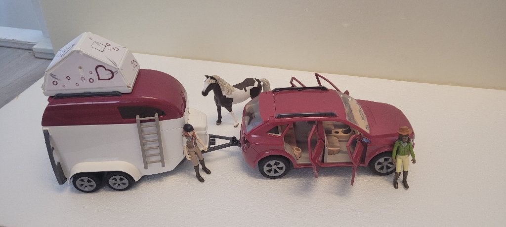 Schleich auto met trailer, Ophalen, Zo goed als nieuw, Jongen of Meisje