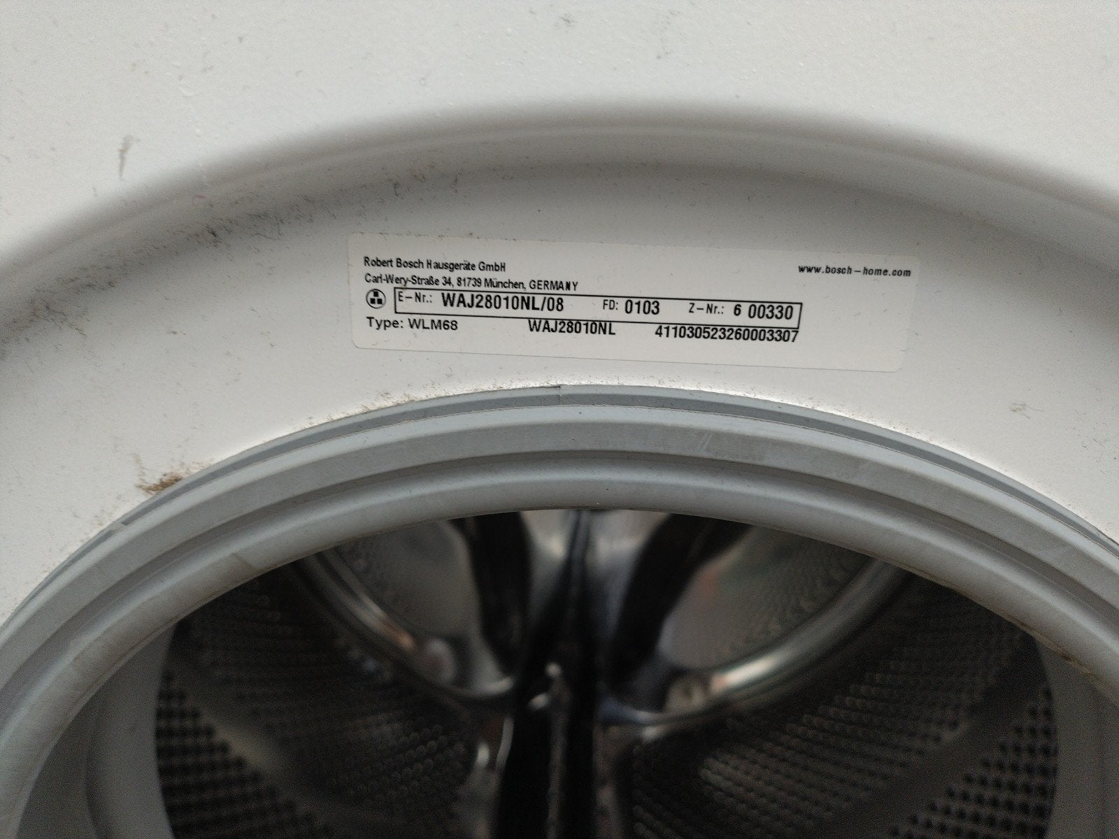 Bosch Serie 2 WAJ28010NL Wasmachine - 5 jaar oud, Ophalen, Gebruikt, Voorlader, 85 tot 90 cm