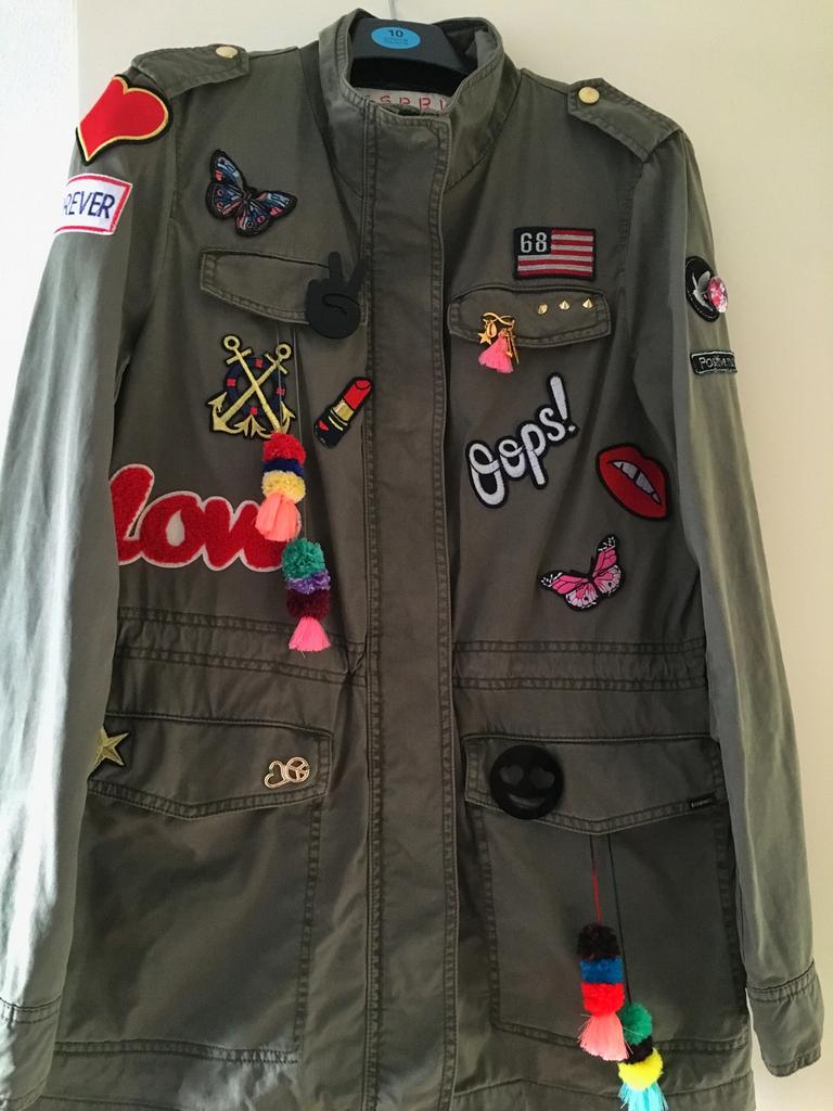 Patches Zomer Jas “First Rule No Rules” Legergroen maat M, Ophalen, Zo goed als nieuw, Maat 38/40 (M), Groen
