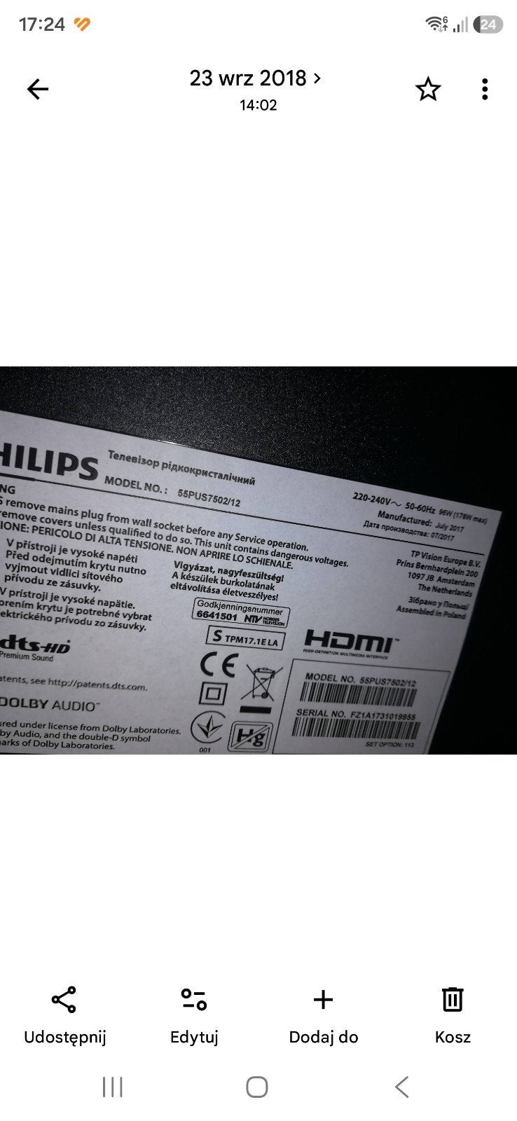 Philips 55 inch 4K HDR Smart TV - Zo goed als nieuw, Audio, Tv en Foto, Televisies, Ophalen