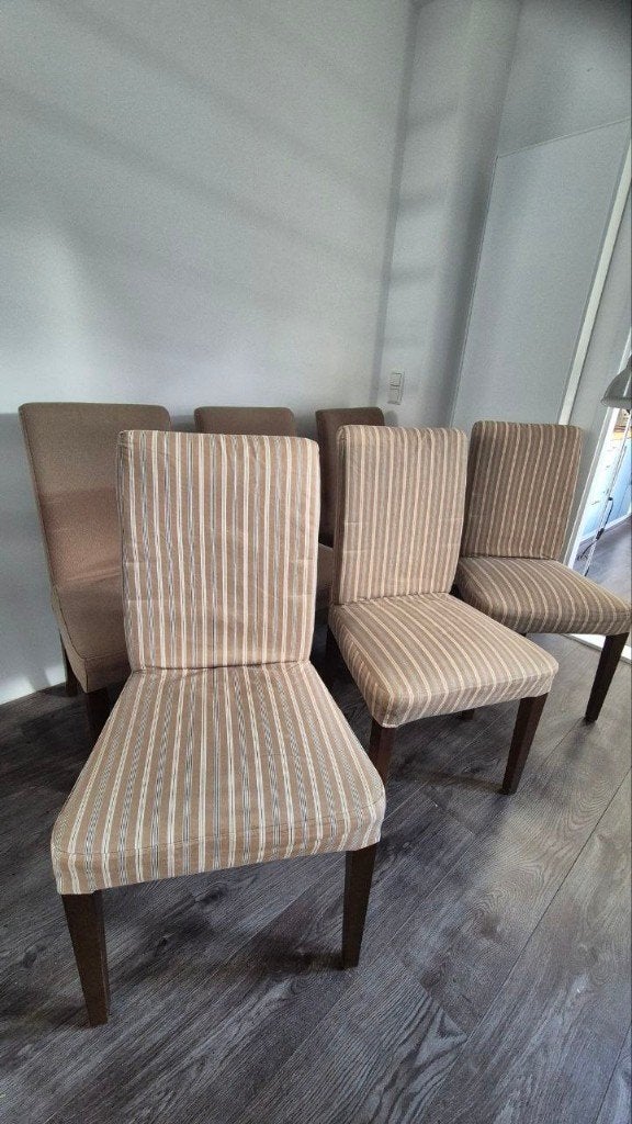 6 IKEA HENRIKSDAL eetkamerstoelen met afneembare hoezen, Huis en Inrichting, Ophalen, Gebruikt, Overige kleuren, Ikea, modern, tijdloos