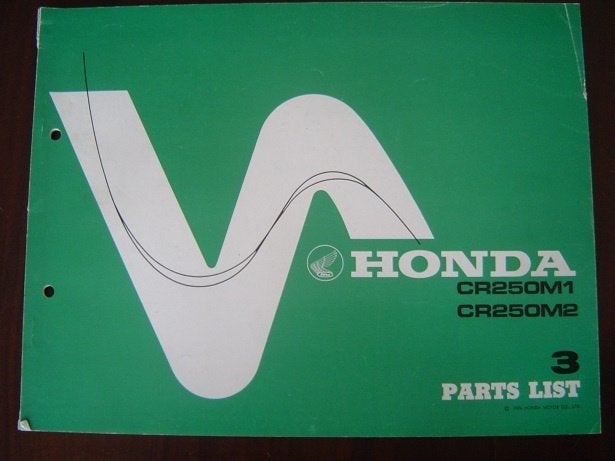 Honda CR250 M1 M2 1976 motorcycle parts listCR 250 Cross, Ophalen of Verzenden, Honda