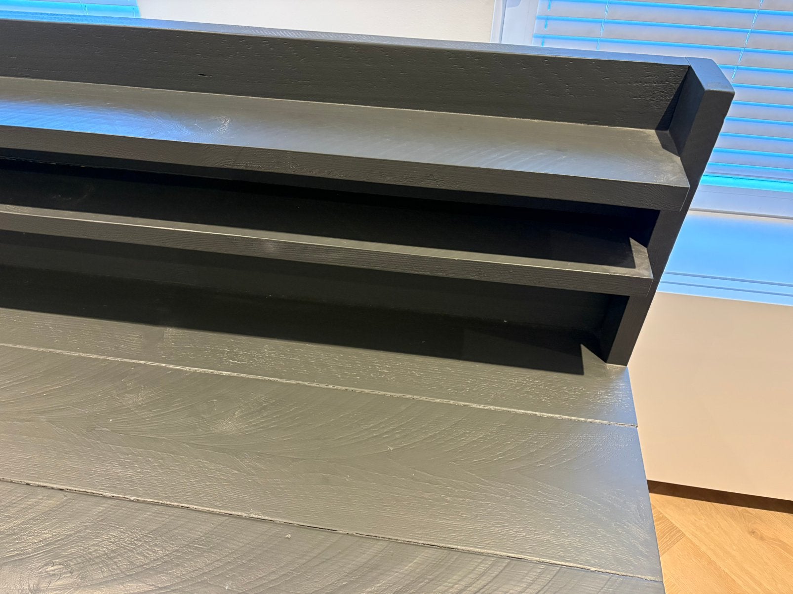 Bureau steigerhout antraciet geverfd, Ophalen, Opbergruimte, Gebruikt, 120 cm