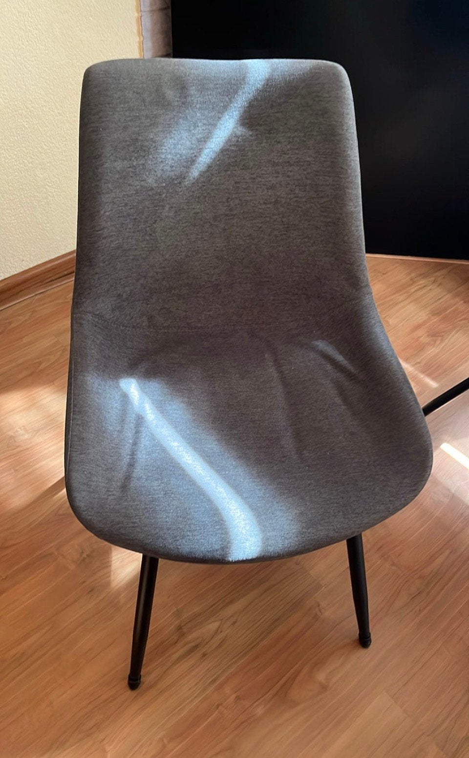 4 grijze eetkamer stoelen, Huis en Inrichting, Ophalen, Gebruikt, Vier, Stof