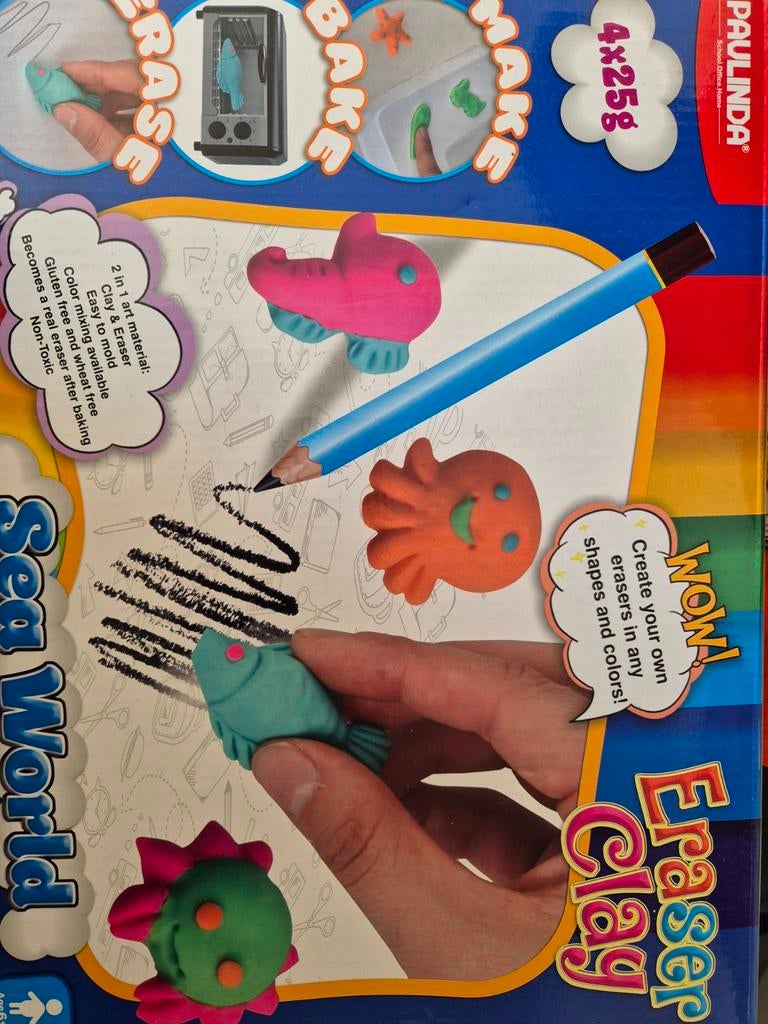 Knutselset: Maak je eigen gummen - Paulinda Eraser Clay, Dieren, Nieuw, Meerkleurig, Ophalen of Verzenden