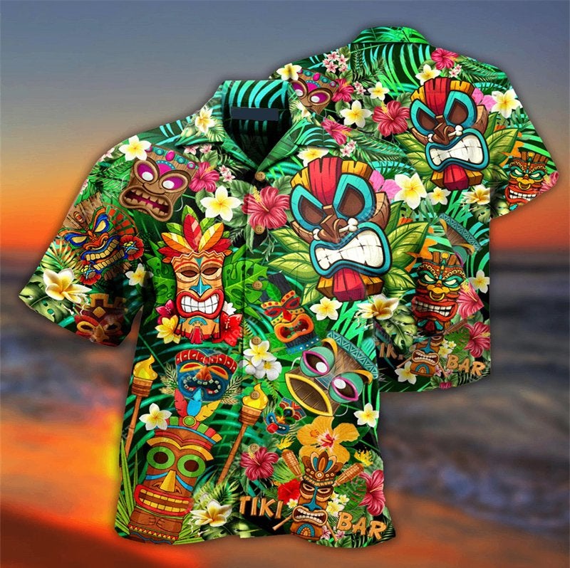 Hawaii overhemd 4 (heren mannen feest zomer tiki bar shirt), Verzenden, Nieuw, Meerkleurig, Overige halswijdtes