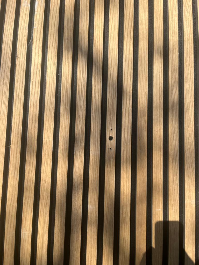 Houten lattenwandpaneel - Akoestisch en decoratief, Ophalen, Hout, Zo goed als nieuw, Bruin