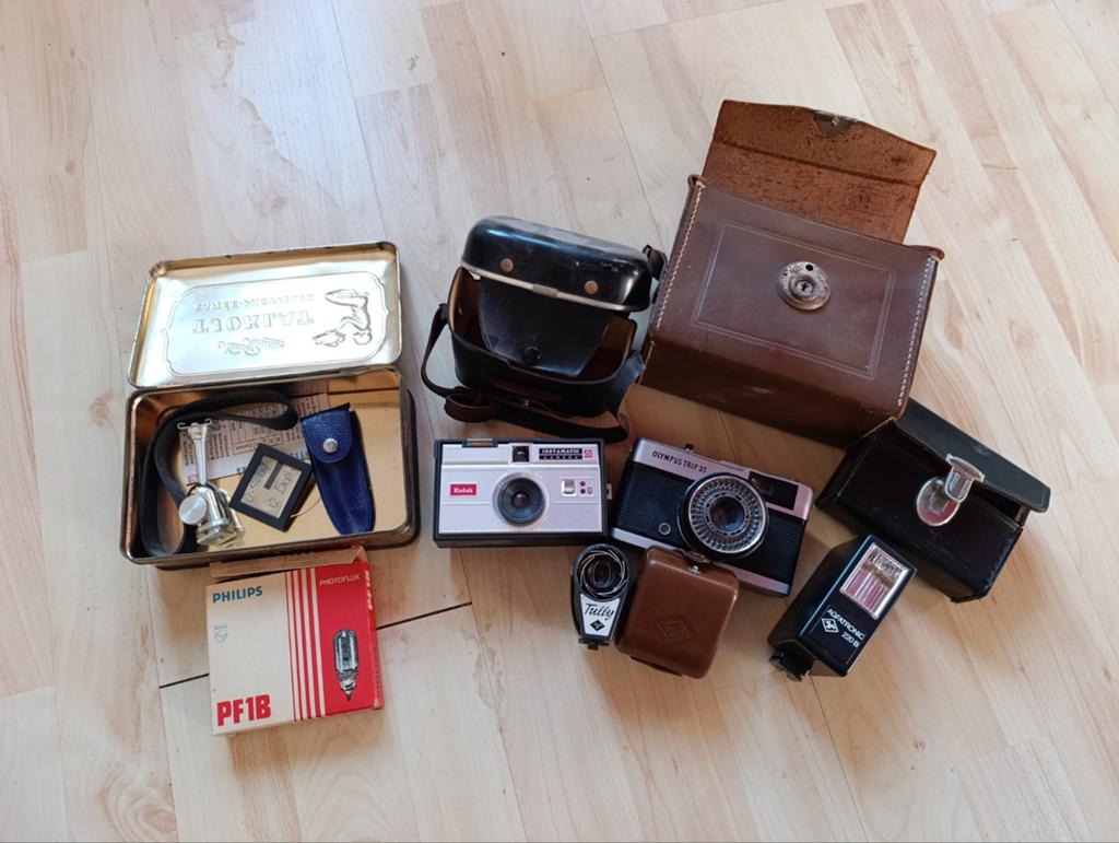 Diverse antieke fototoestellen en flitsers, Ophalen of Verzenden, 1940 tot 1960