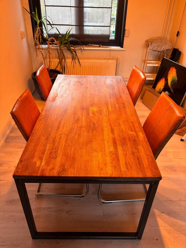 Eettafel met 4 stoelen, Ophalen, Gebruikt, 4 tot 6 stoelen