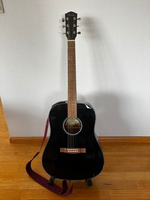 Fender akoestisch Gitaar zwart, Muziek en Instrumenten, Snaarinstrumenten | Gitaren | Akoestisch, Ophalen, Zo goed als nieuw, Western- of Steelstringgitaar