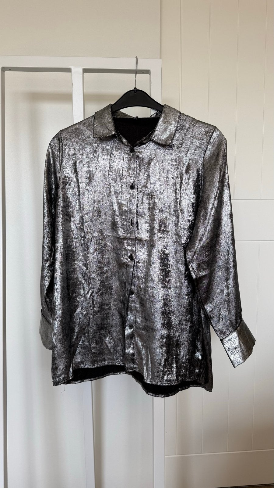 ONLY zilveren blouse maat L, Ophalen of Verzenden, Zo goed als nieuw, Maat 42/44 (L), Zilver