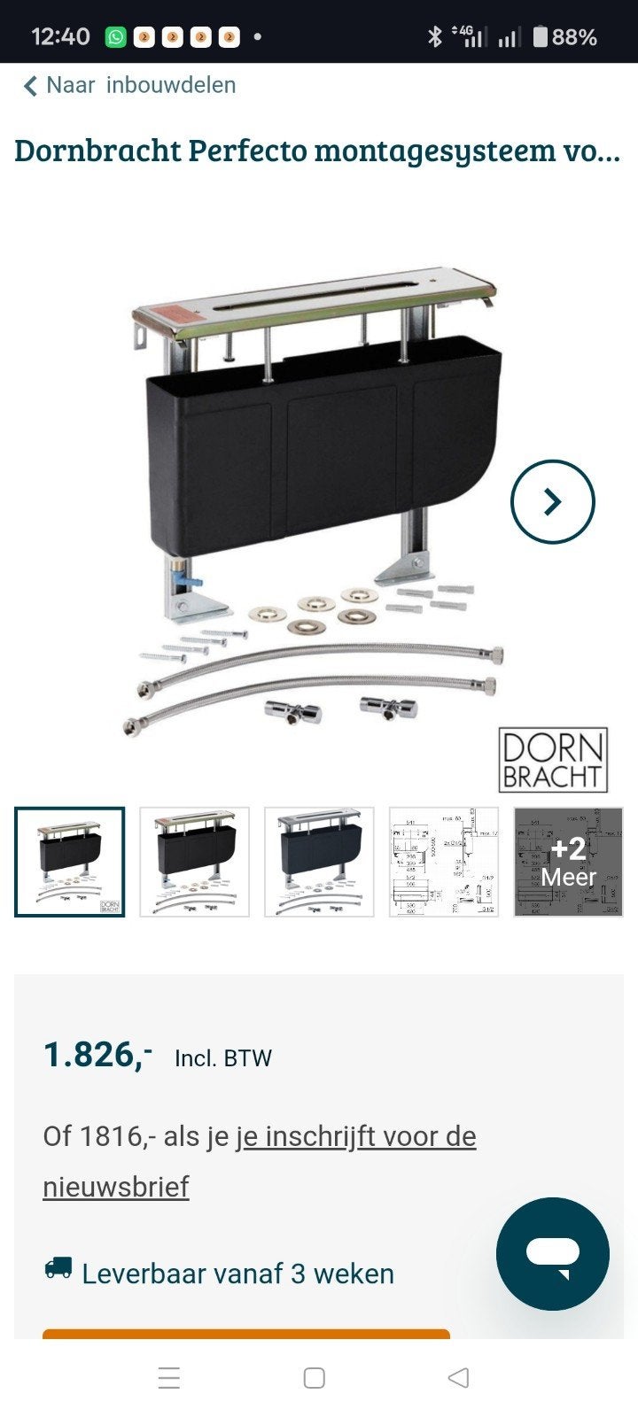Dornbracht Perfecta Montage Systeem voor 3- of 4-gats kranen, Ophalen of Verzenden, Nieuw