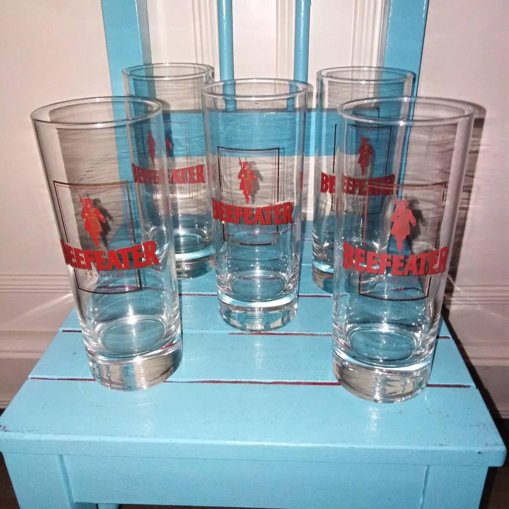 Gin longdrink glazen Beefeater premium set van 5, Verzamelen, Ophalen, Zo goed als nieuw, Overige typen