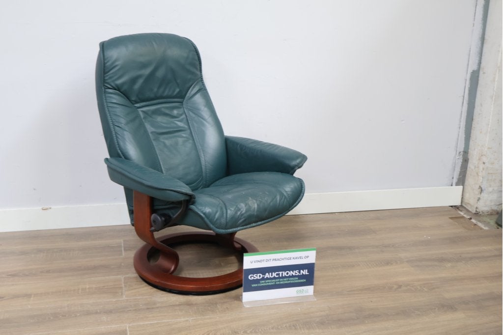 Blauw Leren Fauteuil van Stressless, Ophalen of Verzenden, Niet ingevuld, Niet ingevuld, Niet ingevuld