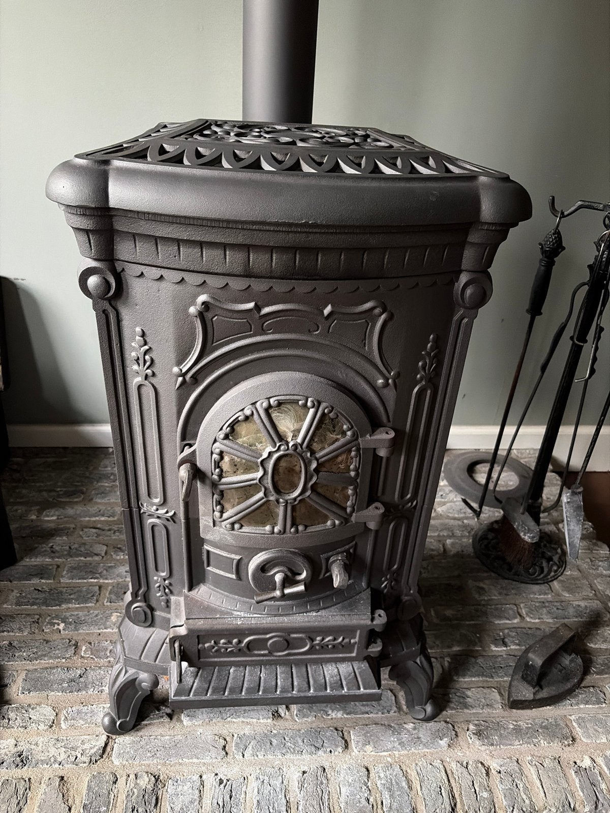 Antieke Thermocet Dauphin Hout- en Kolenkachel (10,5KW), Huis en Inrichting, Ophalen, Gebruikt, Vrijstaand, Hout