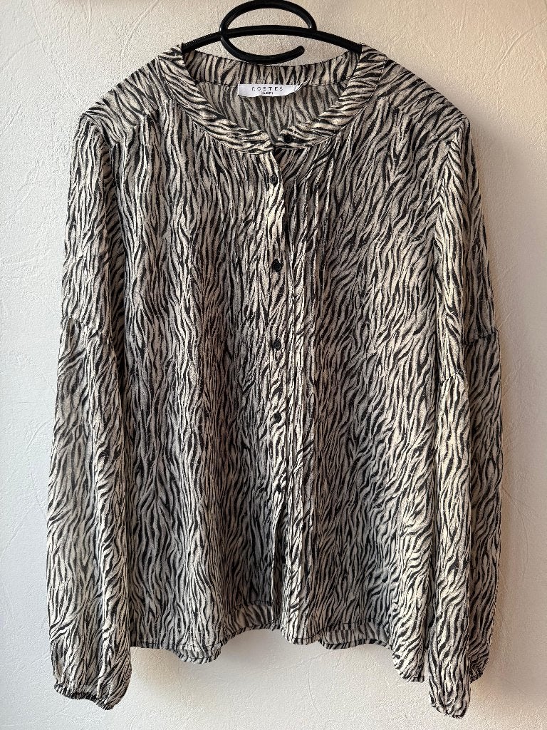 Nieuwe tijgerprint Costes dames blouse maat M, Maat 38/40 (M), Bruin, Nieuw, Ophalen of Verzenden
