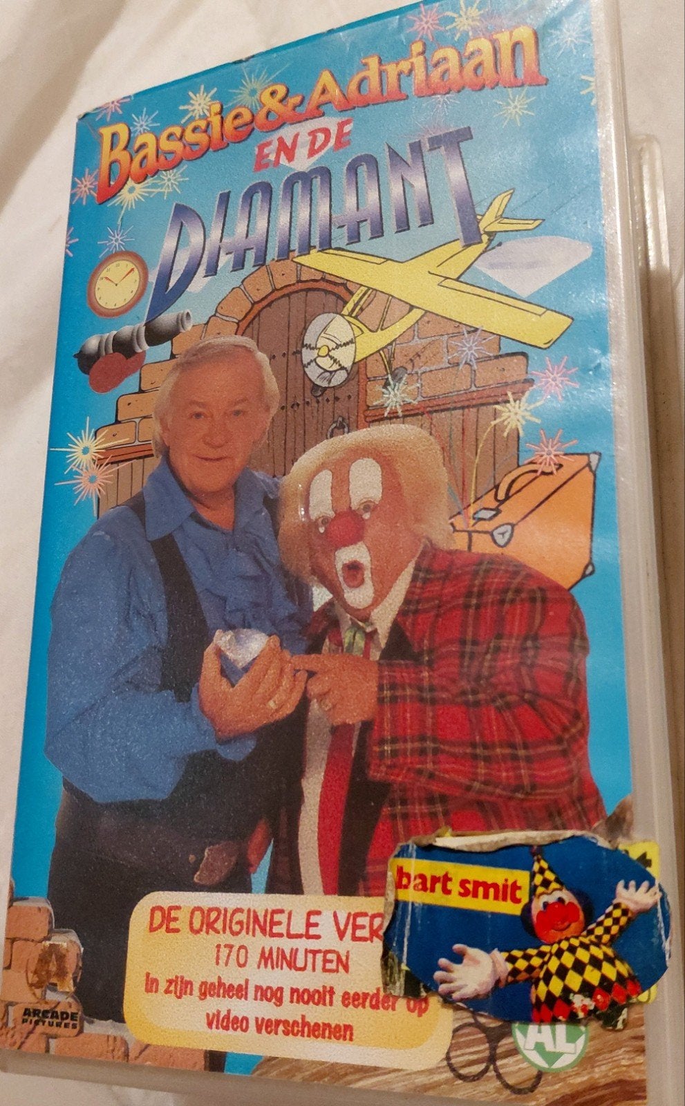 Bassie & Adriaan en de Diamant -Originele VHS box dubbelpack, Gebruikt, Alle leeftijden, Kinderfilm, VHS