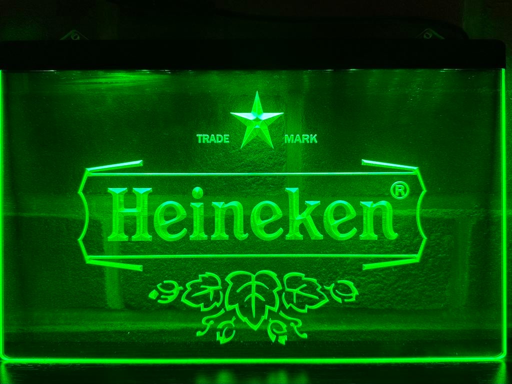 Led Lichtbord HEINEKEN 3d neon look, Ophalen of Verzenden, Nieuw, Lichtbak of (neon) lamp