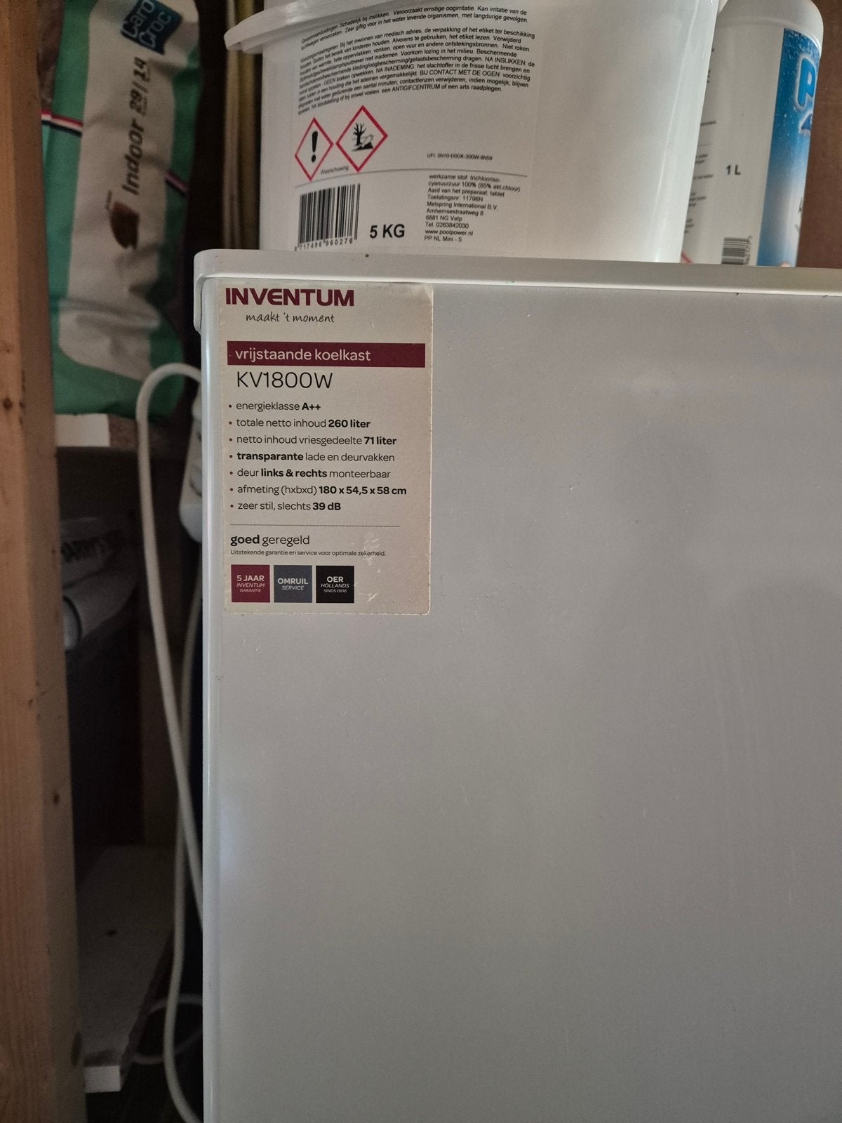 Inventum koel/vriescombinatie KV1800W  5 jaar oud, Ophalen, Gebruikt, 200 liter of meer, Met aparte vriezer
