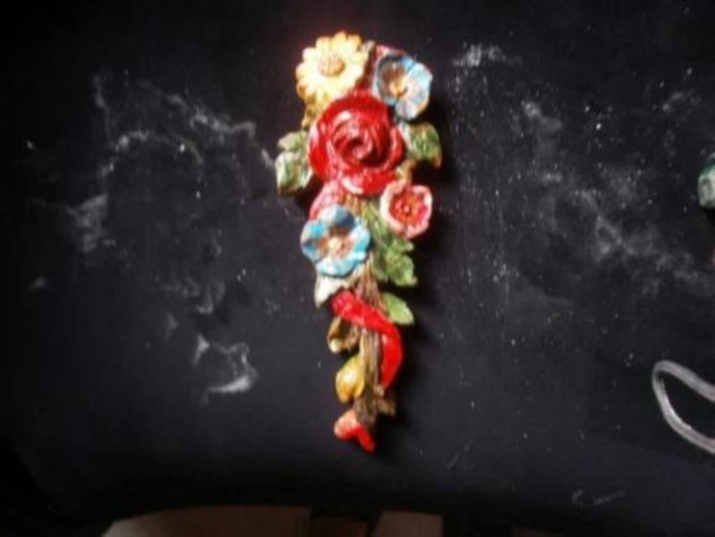 Nr1) bloemen ornament gips met servetten verfraaid (nieuw), Ophalen of Verzenden, Nieuw