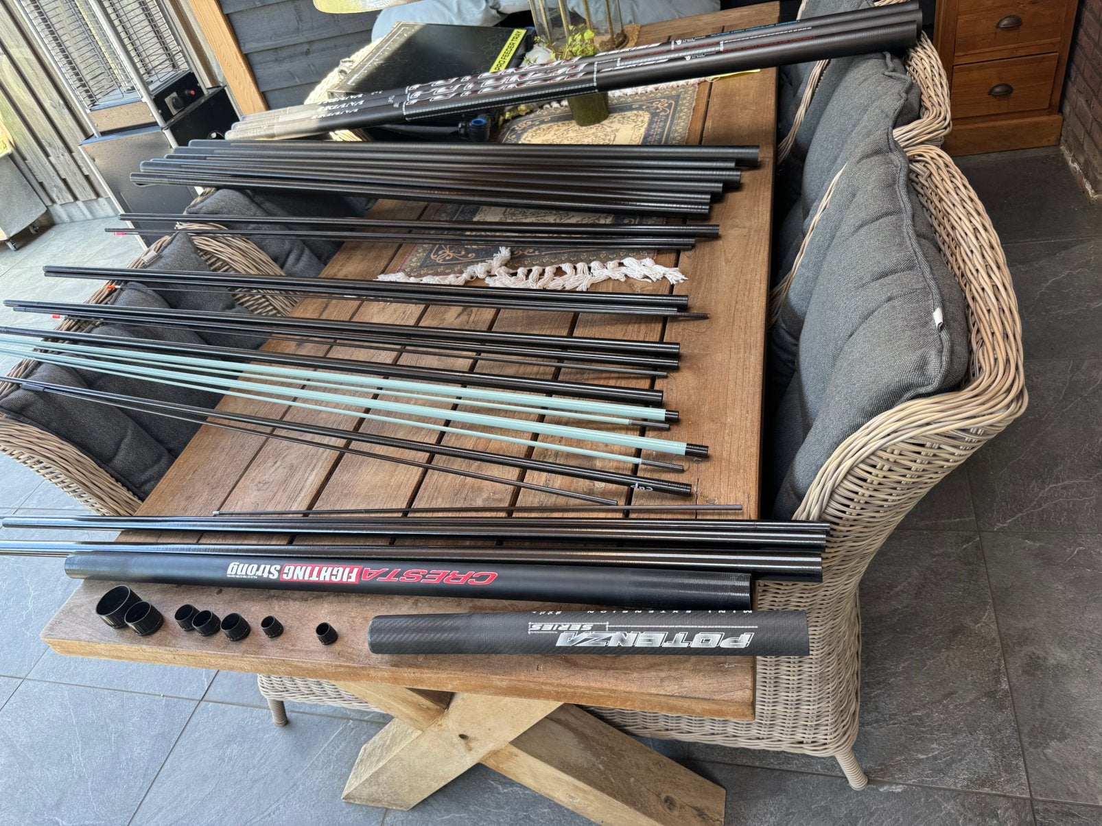 zgan triana potenza 16m wedstrijd pack ! made in italie !, Ophalen, Zo goed als nieuw, Vaste hengel