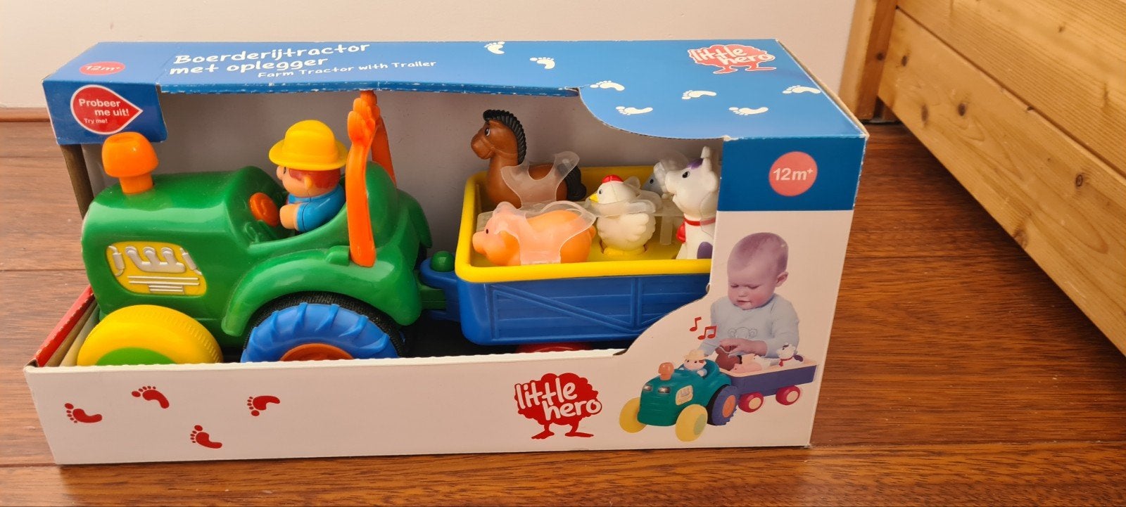 Little Hero Boerderijtractor met oplegger en dieren, Ophalen of Verzenden, Nieuw, Overige typen, Met licht