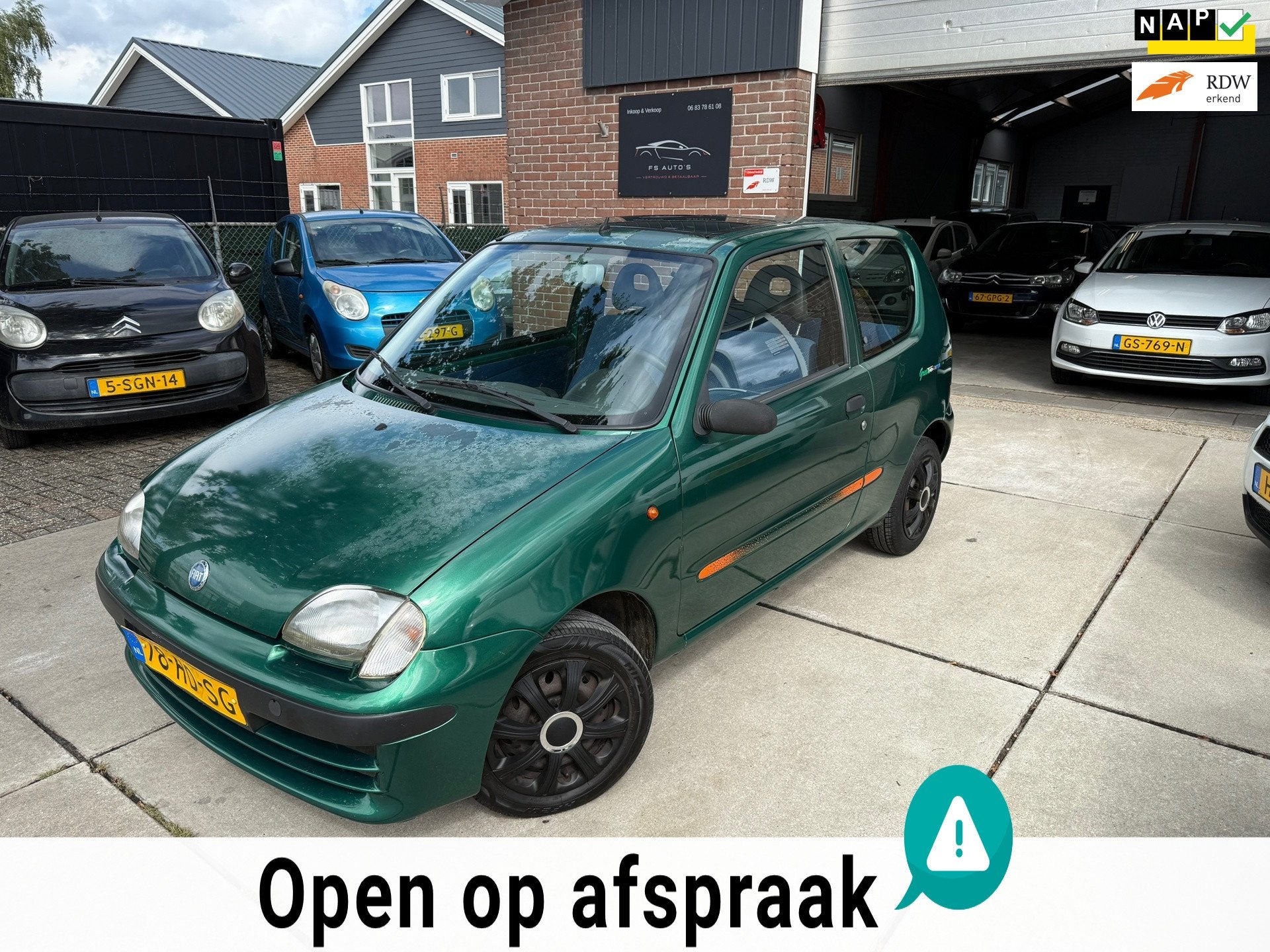 Fiat Seicento 1.1 S | 7 MAANDEN APK|NAP KM STAND|INRUIL AUTO, Voorwielaandrijving, Stof, Origineel Nederlands, Handgeschakeld