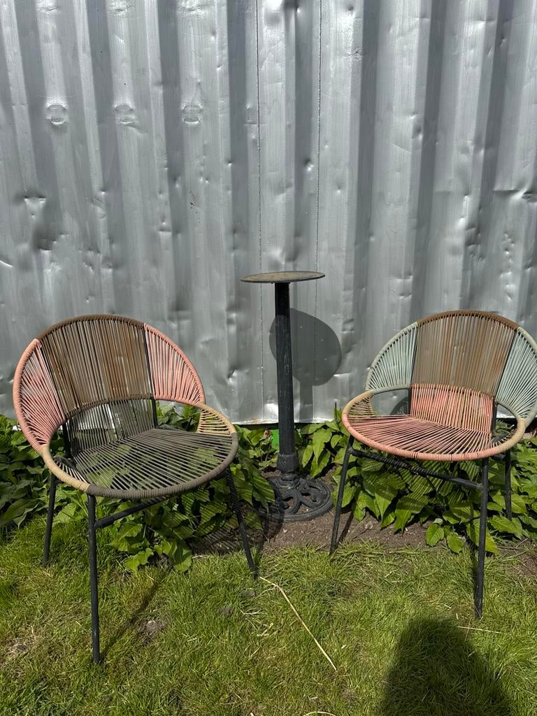 Vintage draadstoeltjes buitenstoelen stoelen, Ophalen