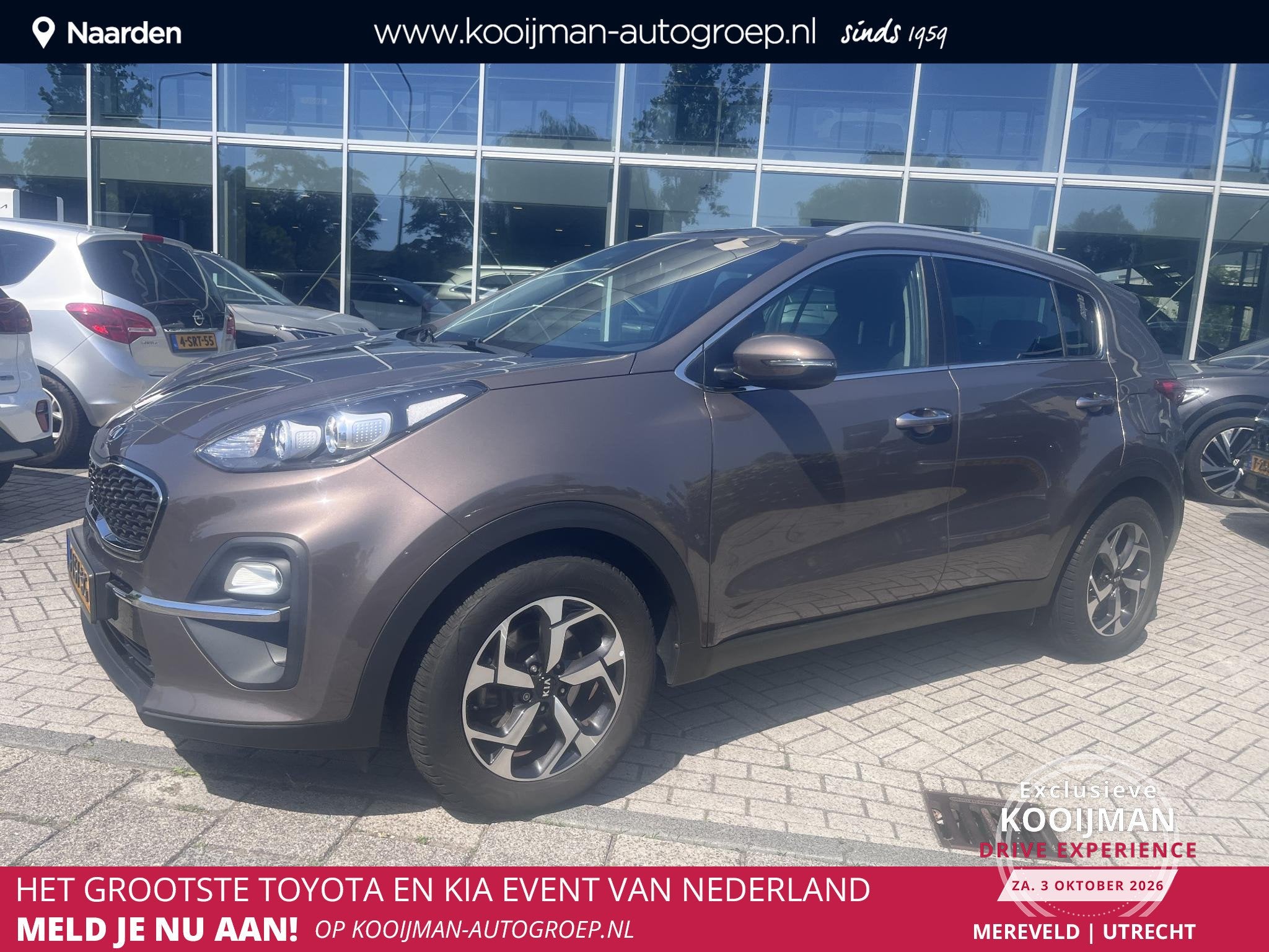 Kia Sportage 1.6 T-GDI DynamicLine Automaat|Nav|Camera|Lmv, Auto's, Gebruikt, Bruin, Origineel Nederlands, 1600 kg