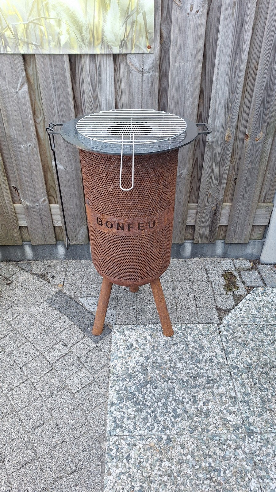 Bonfeu vuurton/vuurkorf met bakplaat en grillrooster, Ophalen, Nieuw