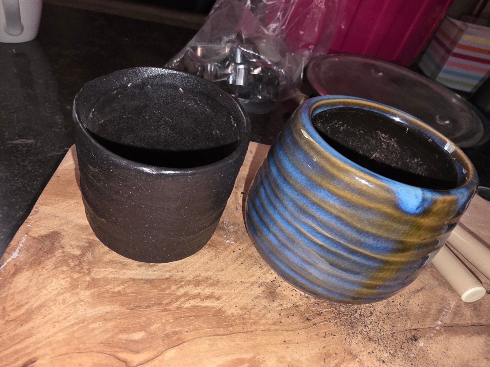 Set van 2 unieke bloempotten, Tuin en Terras, Ophalen of Verzenden