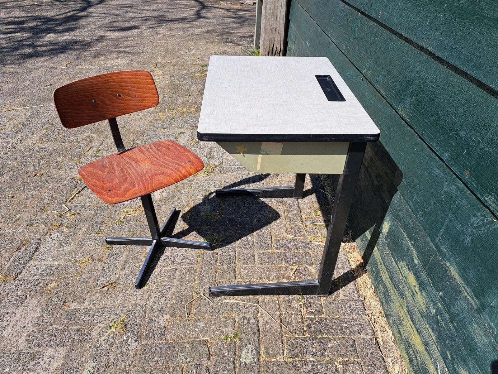 Vintage bureau, tafel en stoel set voor een kind, Sba@, Sba, 1103bg, Ophalen of Verzenden