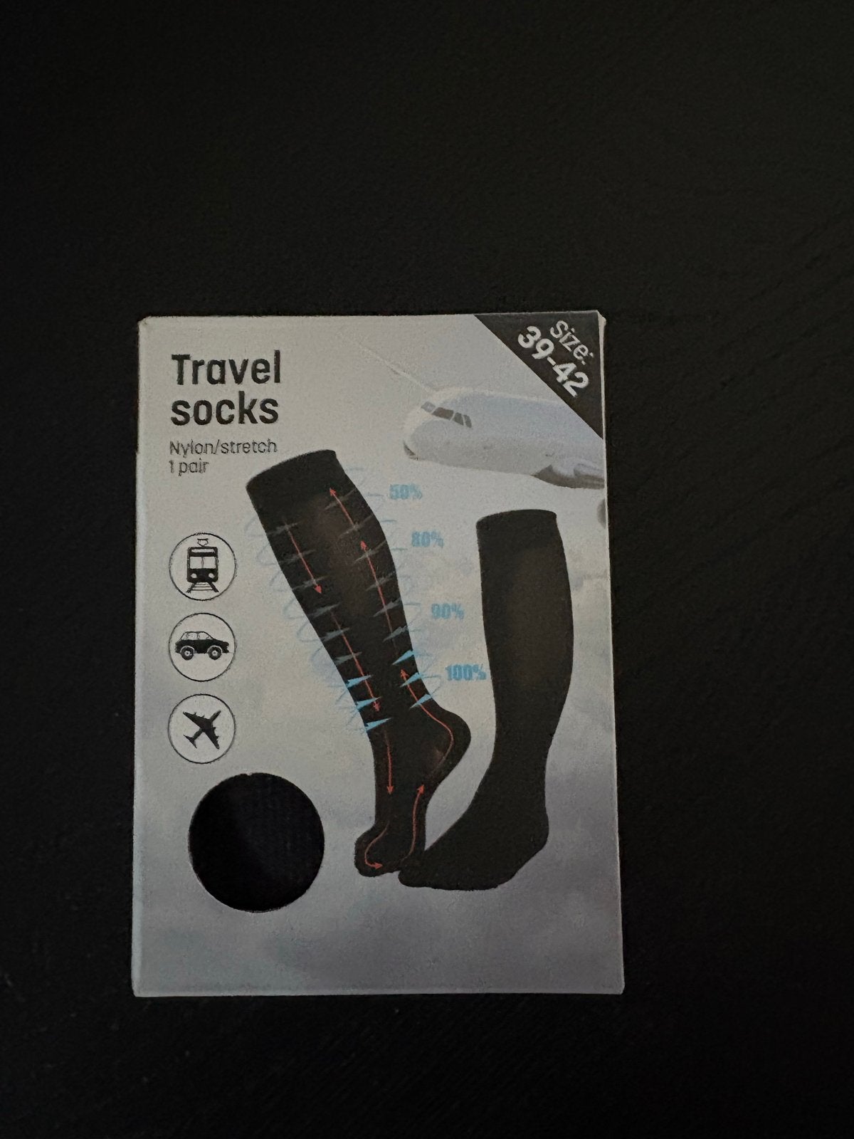 Travel sokken/kousen - Maat 39-42 - Nylon/stretch, Sokken en Kniesokken, Zwart, Nieuw, Ophalen of Verzenden