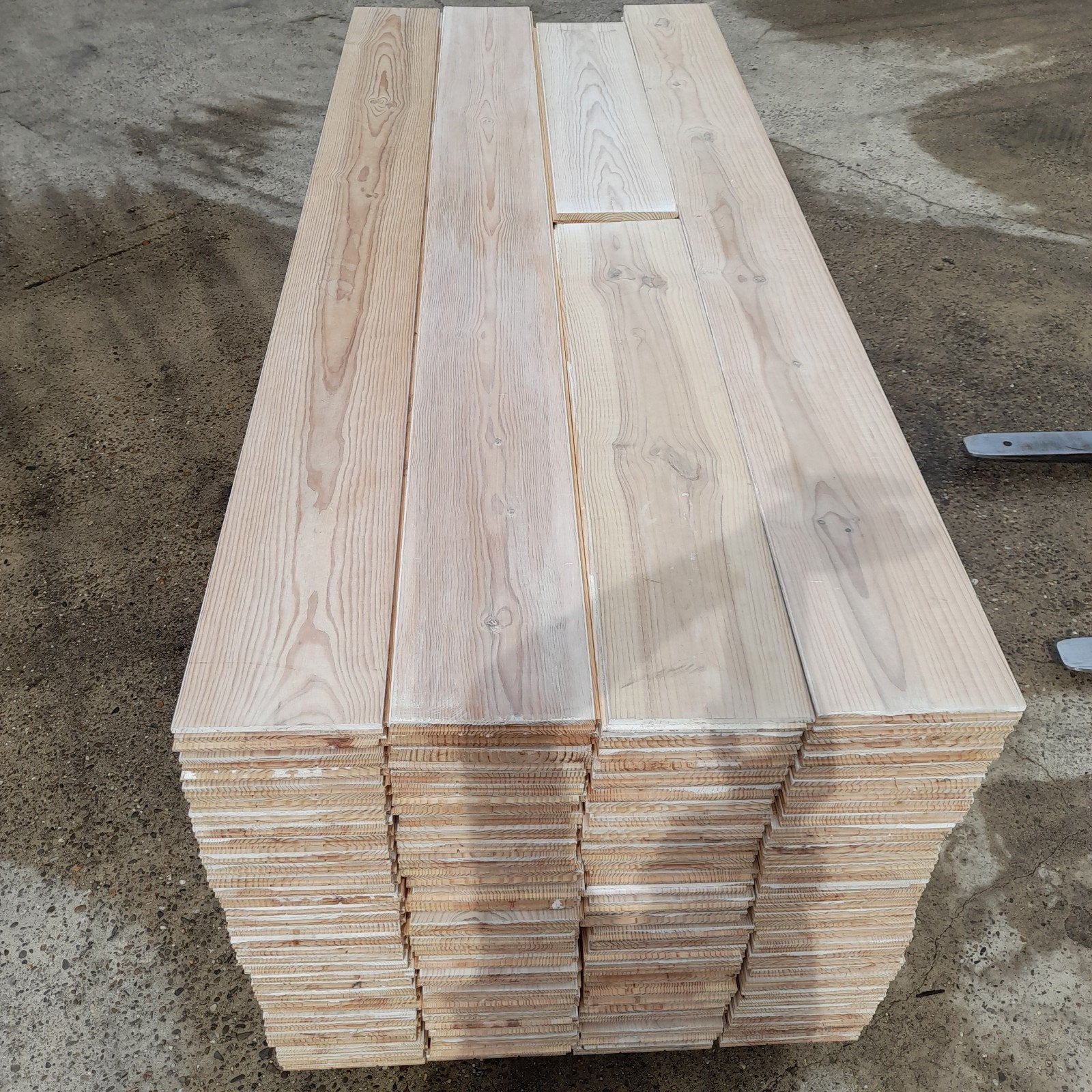 Massief grenen vloer 47 m2 houten vloerdelen 19,3 cm breed, Ophalen, Gebruikt, Vloerdelen of -planken, 10 m² of meer