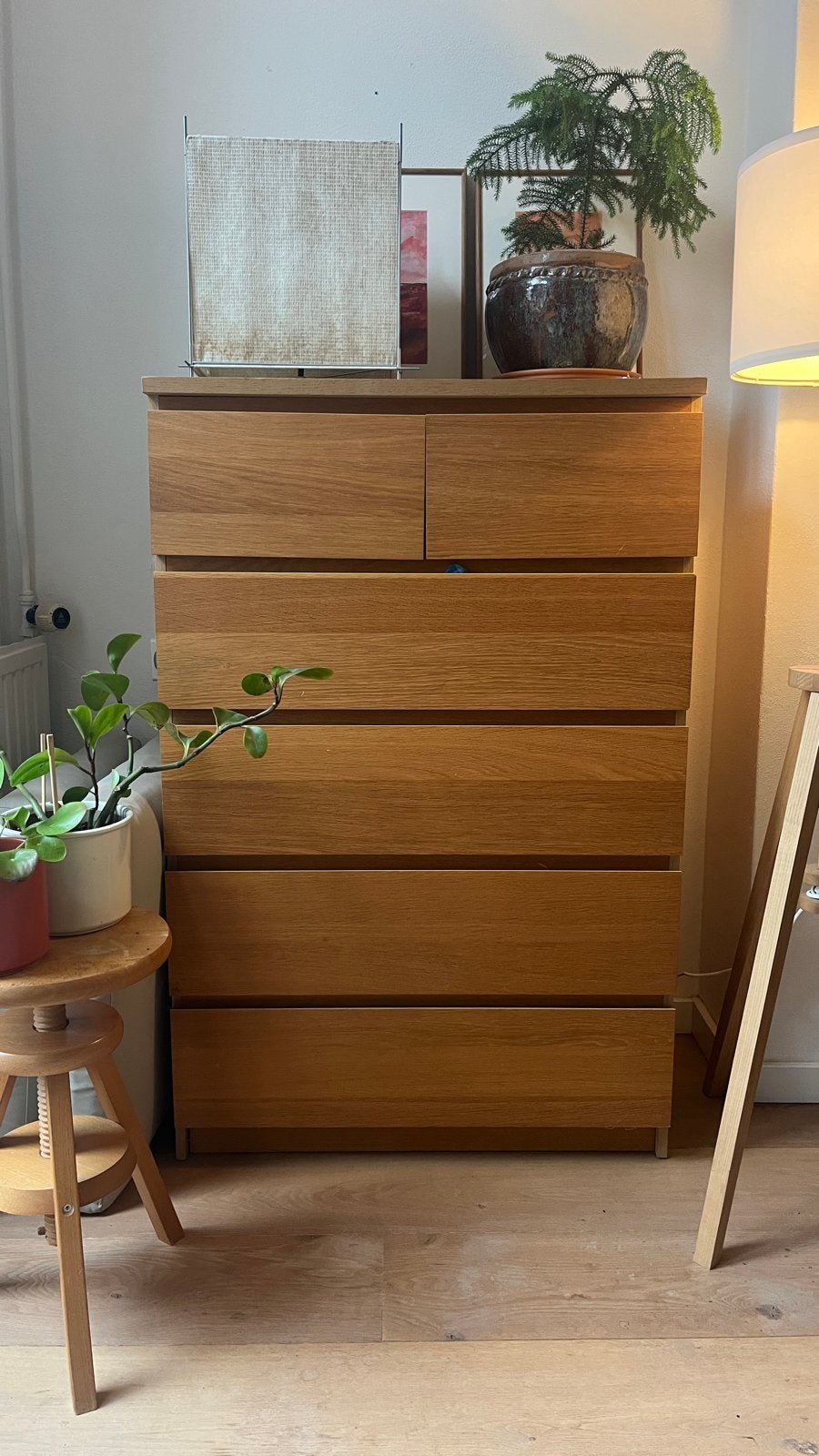 Ikea Malm Ladekast groot (eiken effect), Ophalen, Gebruikt, 5 laden of meer, 100 tot 150 cm
