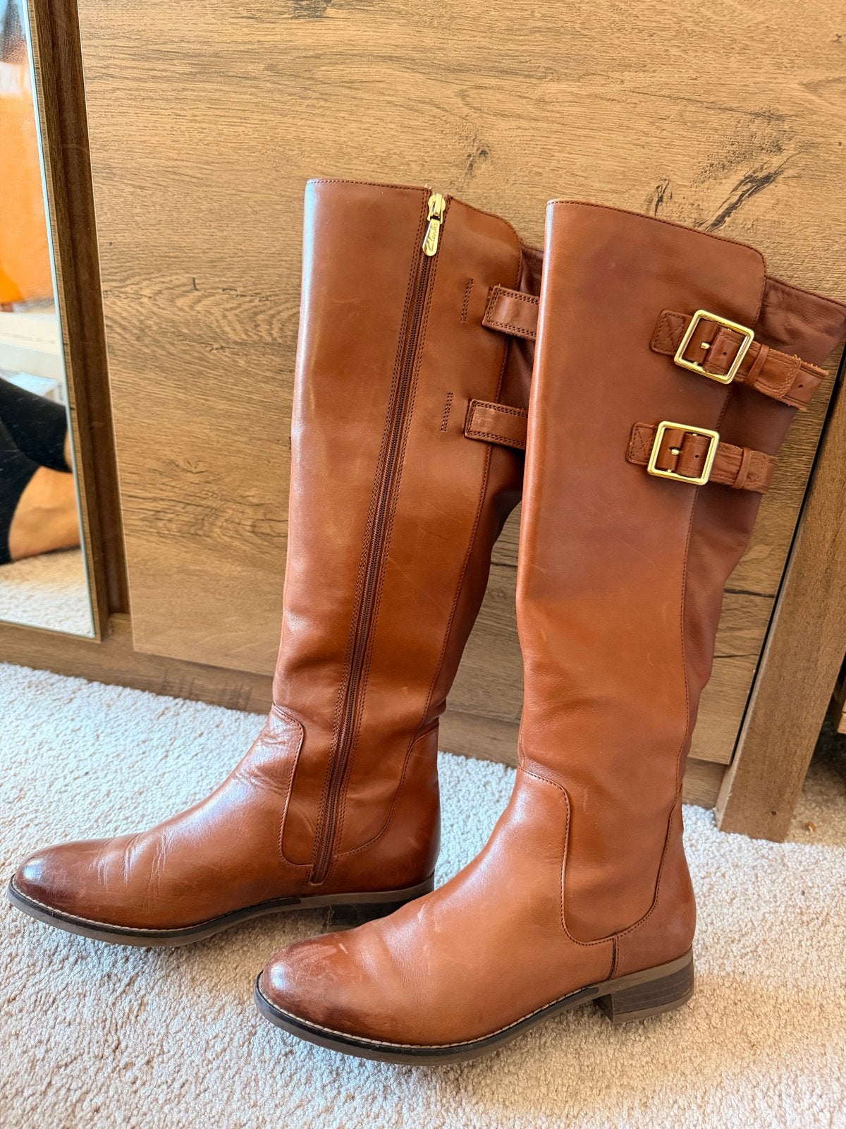 Clarks Netley Ride Leren Laarzen - Maat 38, Ophalen, Gedragen, Bruin, Hoge laarzen