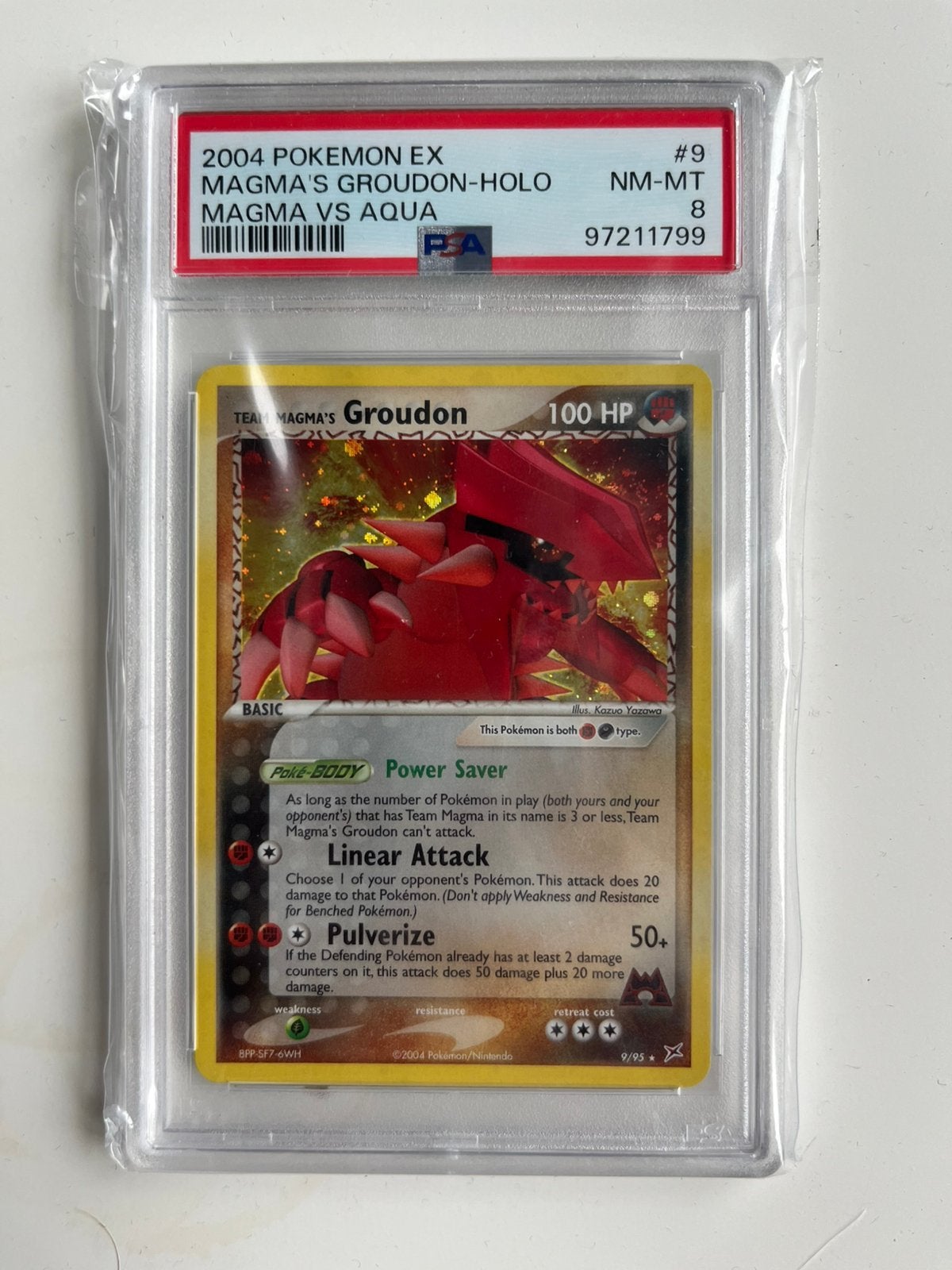 Team Magma’s Groudon (met halve Swirl)PSA 8, Ophalen, Zo goed als nieuw, Losse kaart