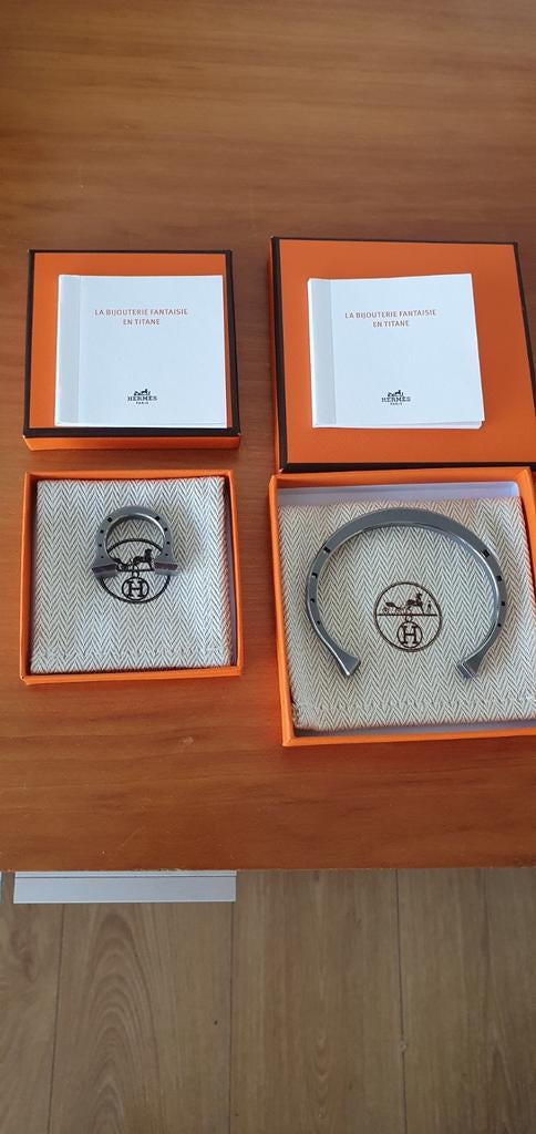 Hermės "Fer a Cheval" titanium armband en ring, Ophalen of Verzenden, Zo goed als nieuw
