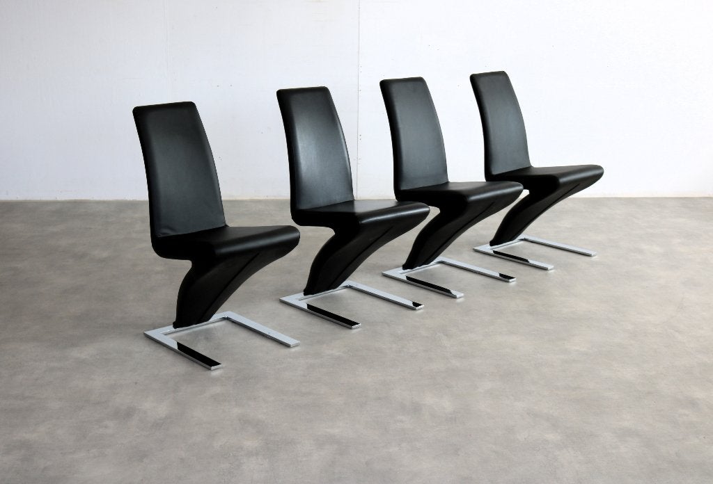 Vintage eetkamerstoelen | stoelen | set van 4 | zweden, Huis en Inrichting, Stoelen, Gebruikt, ., Zwart, Ophalen of Verzenden