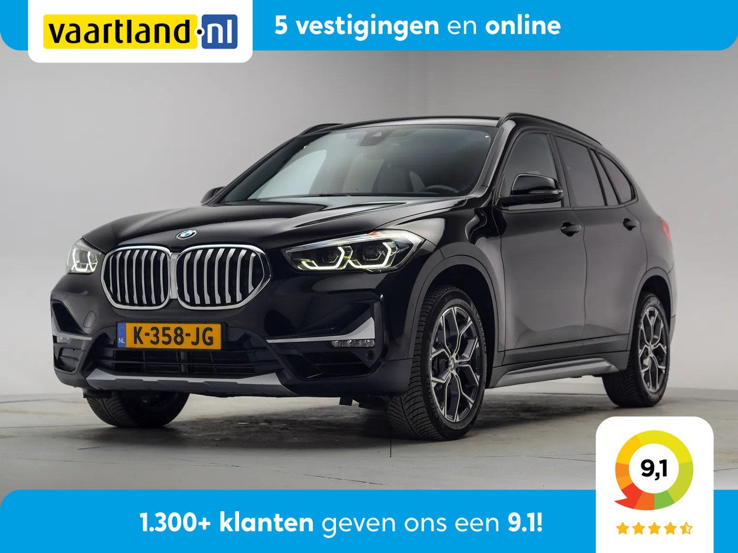 BMW X1 sDrive20i High Executive Edition [ Clima LED Navi pro, 1998 cc, 4 cilinders, Zwart, Bedrijf