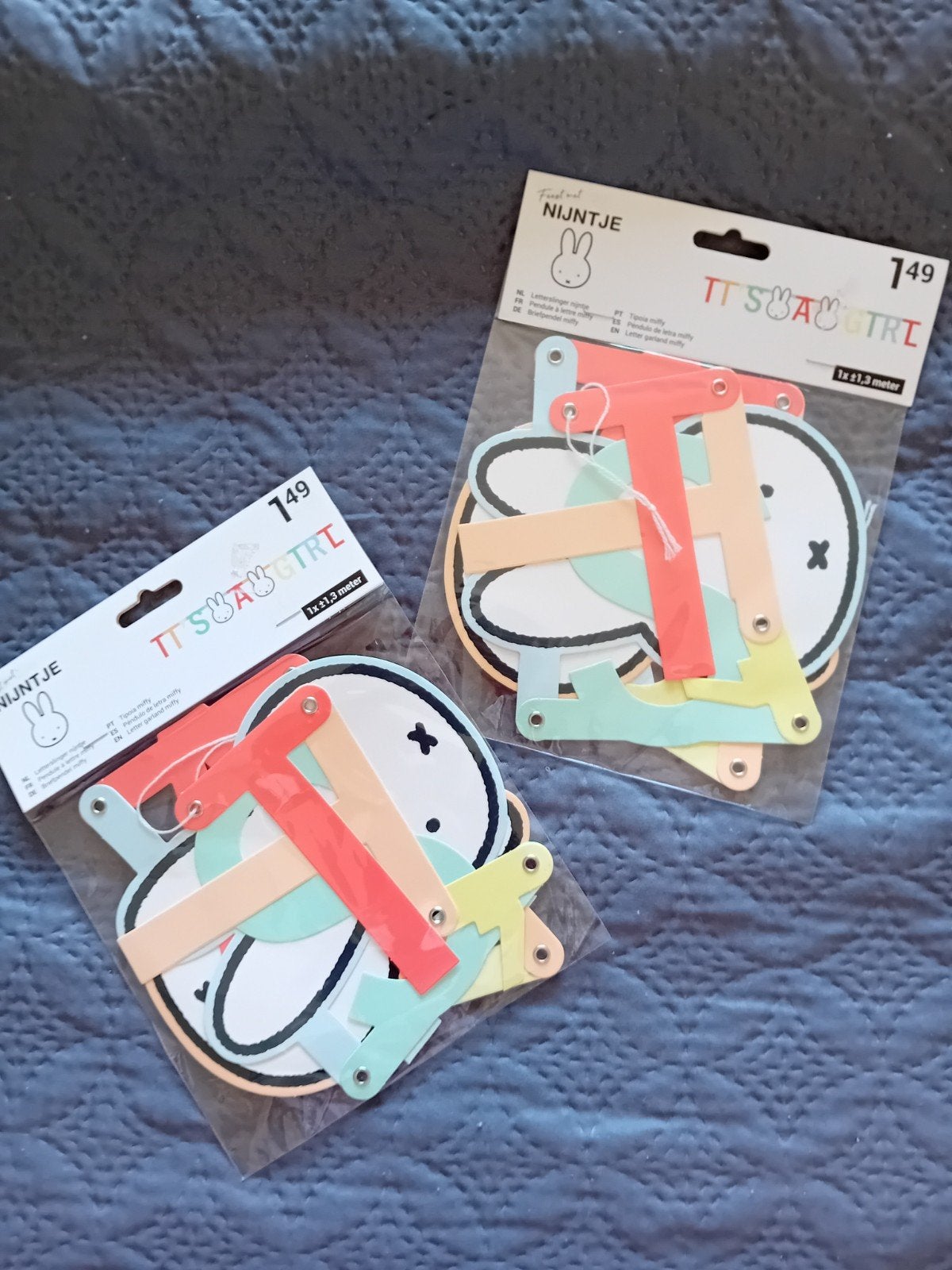 2x Nijntje Slinger 'It's a Girl' - Zeeman - Nieuw, Ophalen of Verzenden, Nieuw, Versiering, Geboorte of Huwelijk