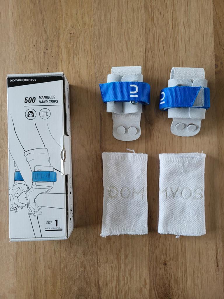 Domyos 500 Maniques Hand Grips - Maat 1 (+ 2 polsbandjes), Sport en Fitness, Overige Sport en Fitness, Zo goed als nieuw, Ophalen of Verzenden