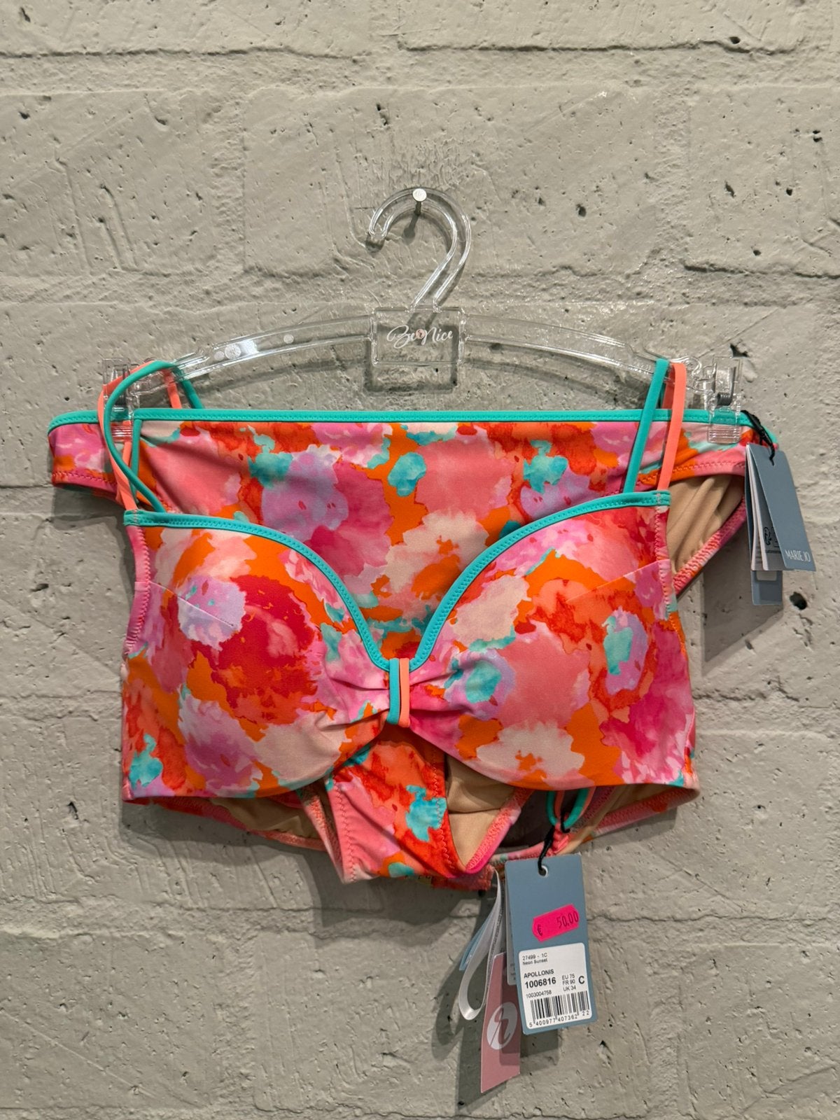 Marie Jo bikini 38/ 75C slip 40 NIEUW!! Nu €35, Ophalen of Verzenden, Nieuw, Roze, Bikini