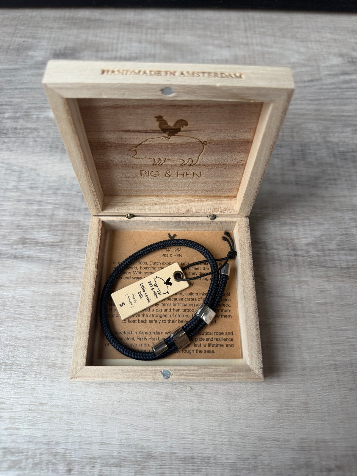 Pig & Hen Little lewis armband van scheepstouw Maat S, Ophalen of Verzenden, Zo goed als nieuw, Blauw, Zilver