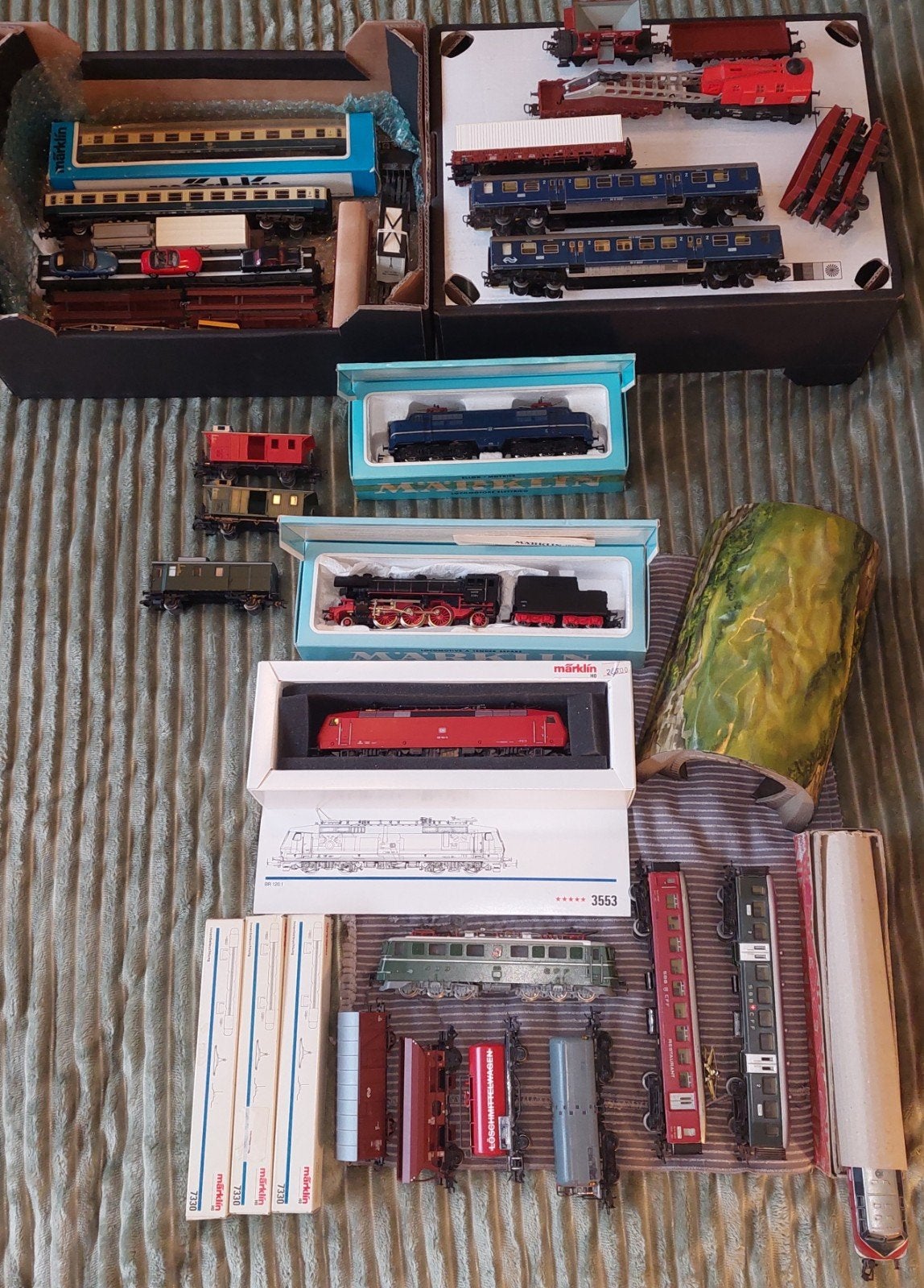 Partij Märklin treinen en wagons + rails, jaren '60 en later, Hobby en Vrije tijd, Ophalen of Verzenden, Gebruikt, Wisselstroom