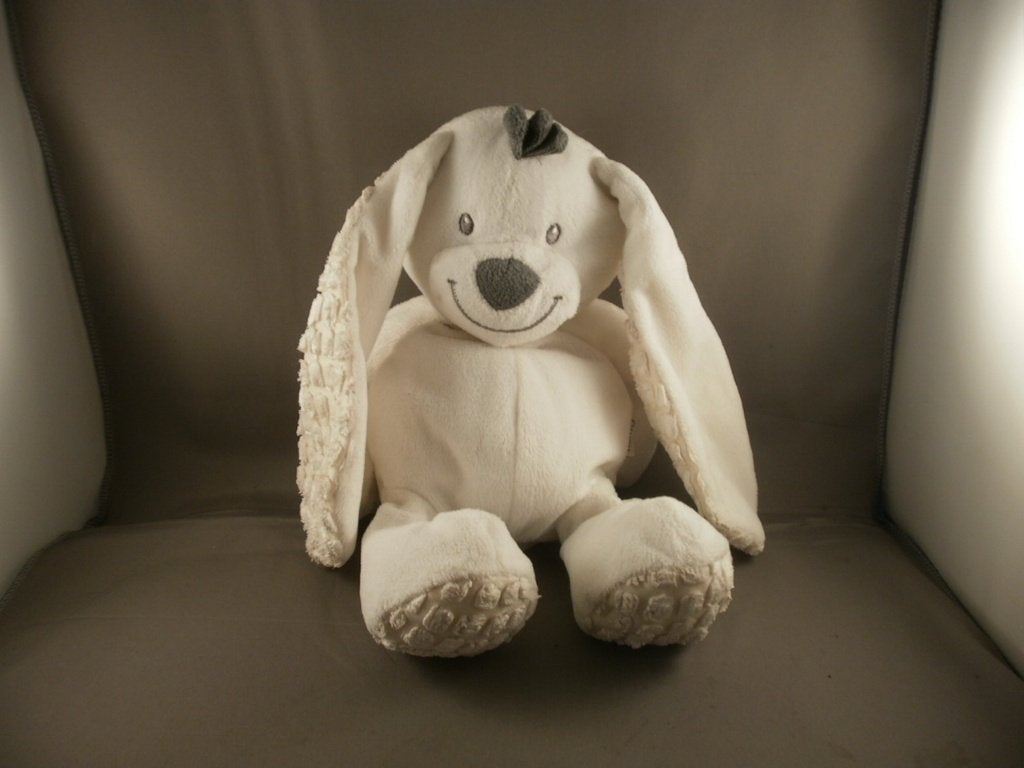 Tiamo konijn wit met geruite oren/pootzolen grijze neus en, Kinderen en Baby's, Speelgoed | Knuffels en Pluche, Overige karakters